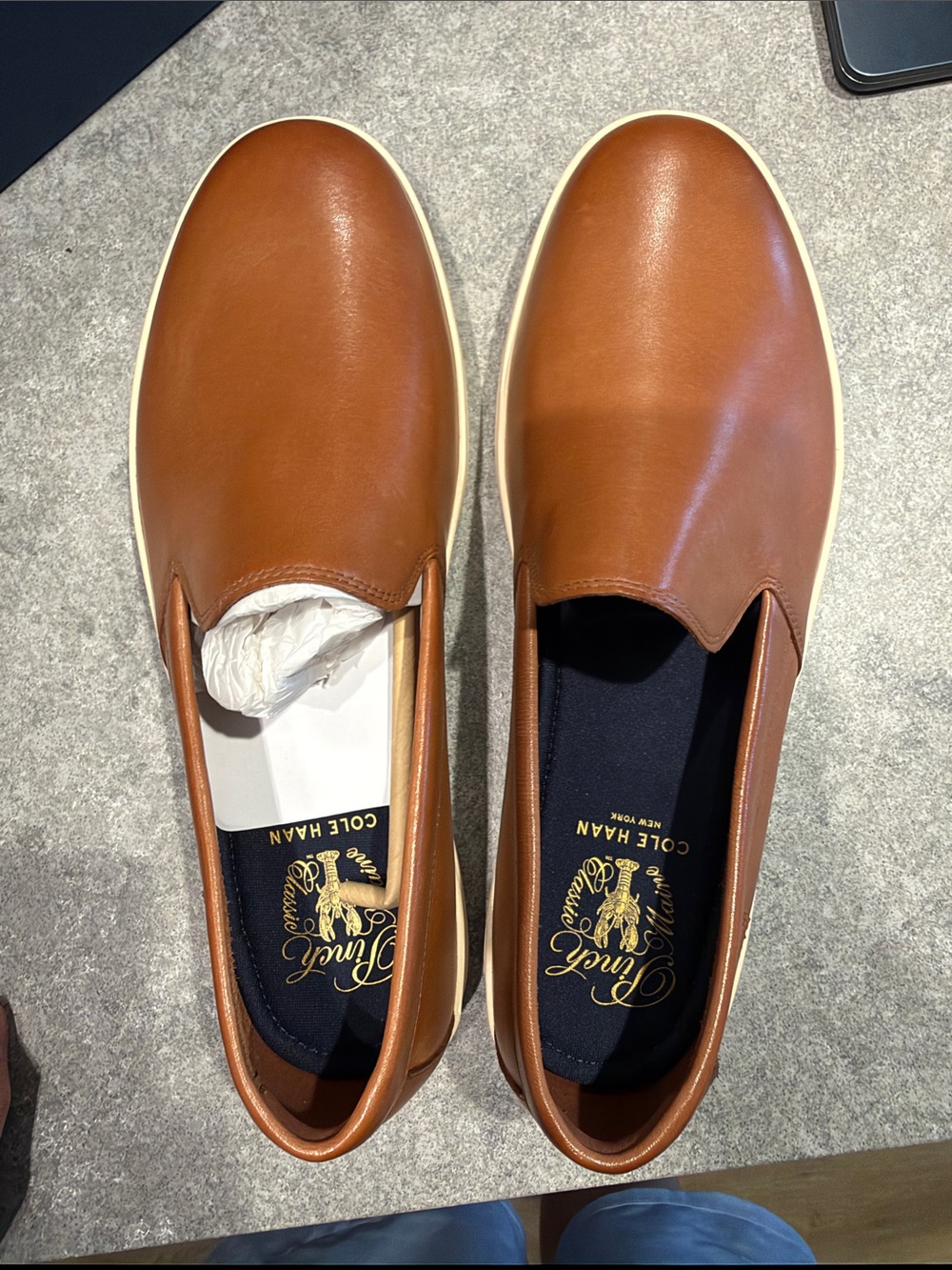 Cole Haan Men’s Slip-On Loafers in Cognac Brown